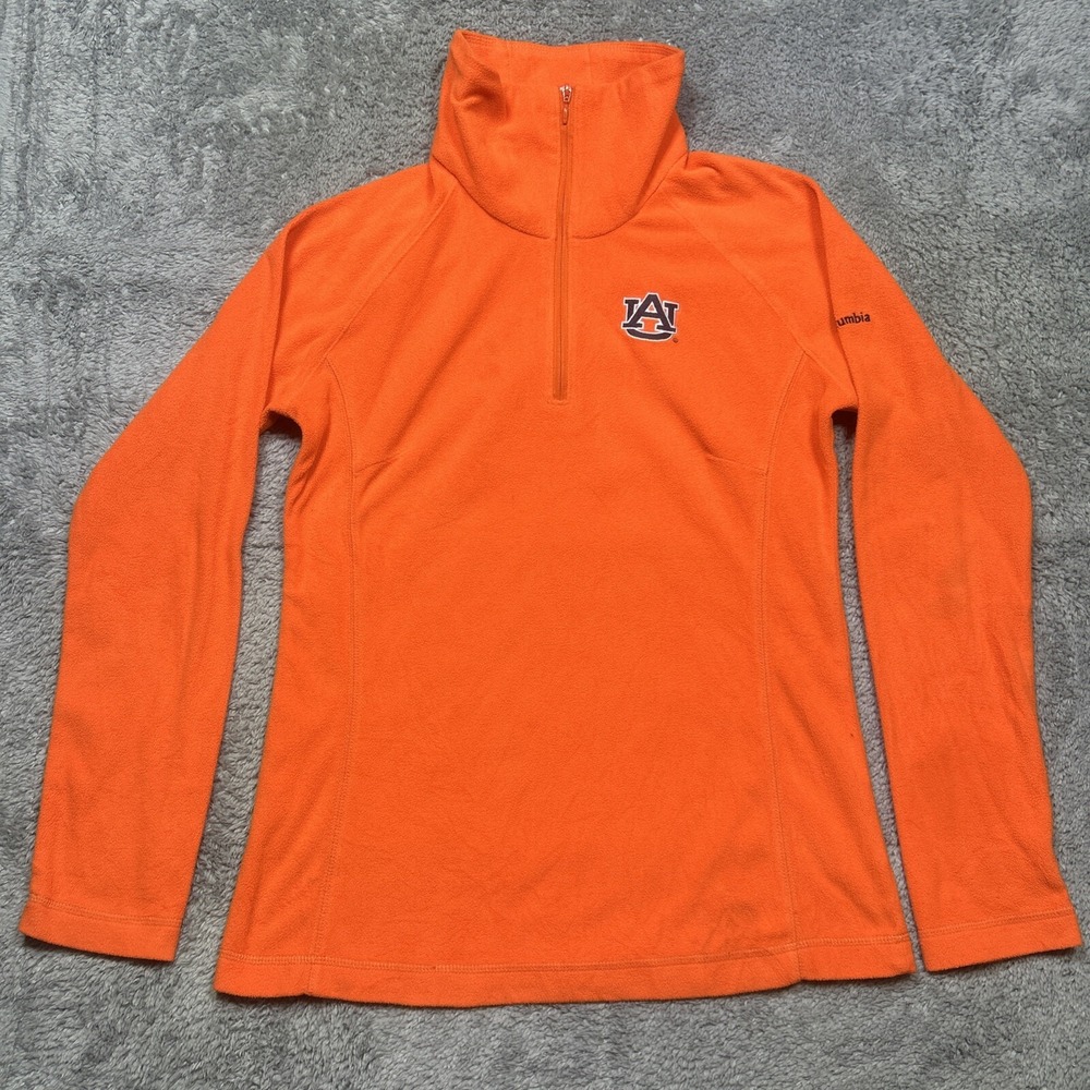 Columbia Auburn University Pullover Fleece—Men's S—Orange—1/4 Zip—EUC—Game Day